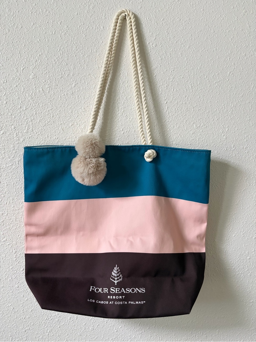 Four Seasons Resort Los Cabos Striped Tote Bag Beach Luxury